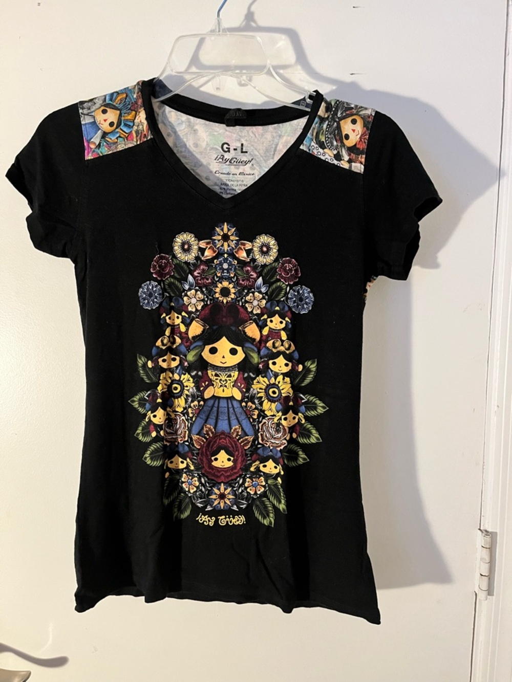 Ay  Guey black T-shirt made in Mexico titled “Arbol de la Petra” large.